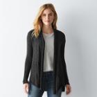 Women's Sonoma Goods For Life&trade; Ribbed Trim Cardigan, Size: Medium, Black