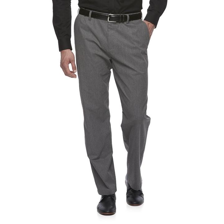 Big & Tall Croft & Barrow&reg; Relaxed-fit Easy-care Stretch Pleated Khaki Pants, Men's, Size: 48x30, Light Grey