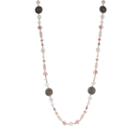 Chaps Bead Long Necklace, Women's, Grey Other