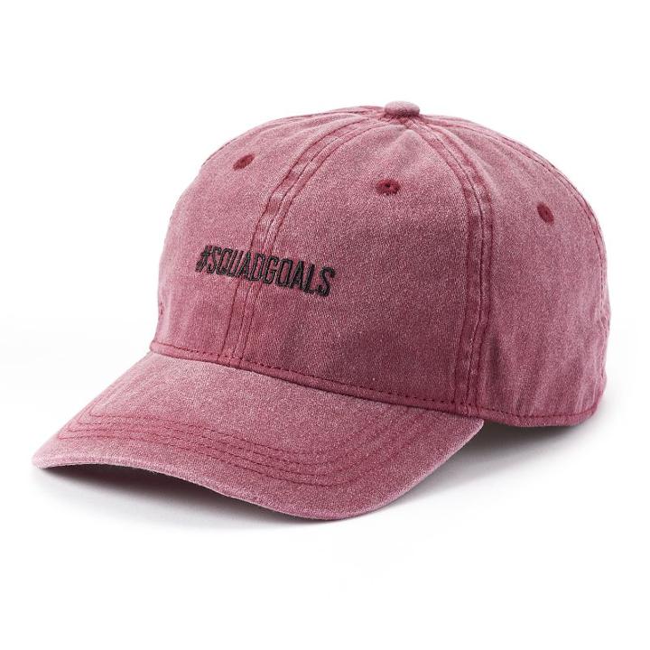Women's So&reg; Denim #squadgoals Baseball Cap, Dark Red