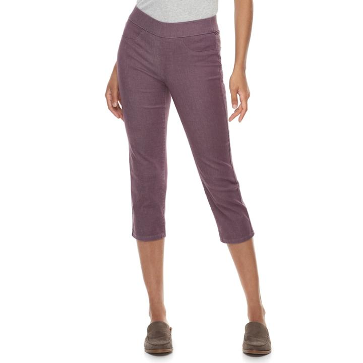 Women's Sonoma Goods For Life&reg; Pull-on Capri Jeans, Size: 12, Purple