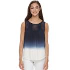 Juniors' Rewind Lace Yoke Crepe Tank, Girl's, Size: Medium, Blue (navy)