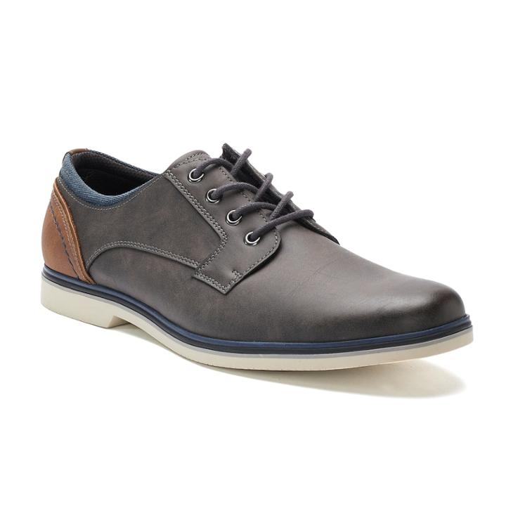 Sonoma Goods For Life&trade; Mixed-media Derby Shoes, Men's, Size: 10 Wide, Grey