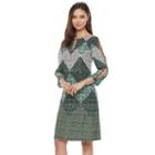 Women's Dana Buchman Cold-shoulder Geometric Dress, Size: 6, Green