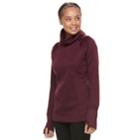Petite Tek Gear Fleece Funnel Neck Pullover Top, Women's, Size: M Petite, Drk Purple
