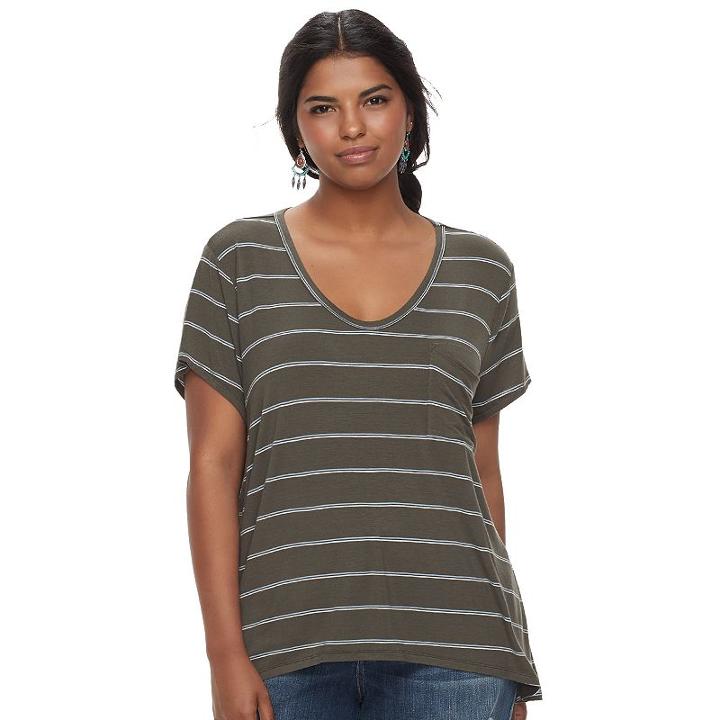 Juniors' Plus Size So&reg; Scoopneck Tee, Teens, Size: 2xl, Dark Green