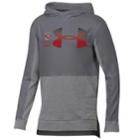 Boys 8-20 Under Armour Wisconsin Badgers Charged Cotton Hoodie, Size: L 14-16, Grey