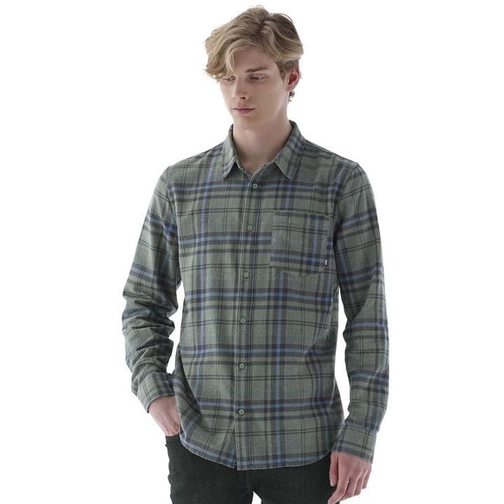 Men's Vans Madder Plaid Button-down Shirt, Size: Xxl, Dark Blue
