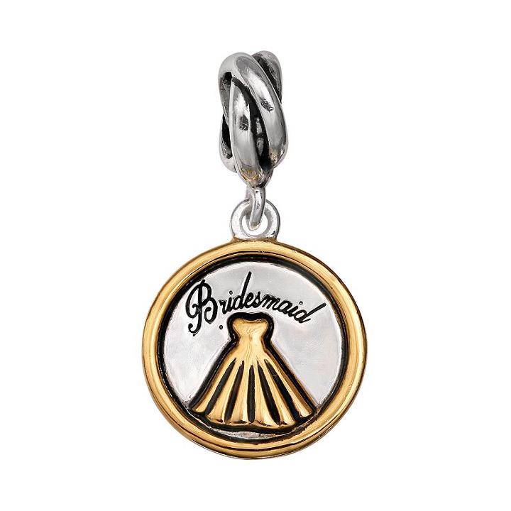 Individuality Beads Sterling Silver & 14k Gold Over Silver Bridesmaid Charm, Women's, Yellow