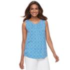 Women's Croft & Barrow&reg; Pleated Swing Tank, Size: Large, Med Blue