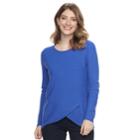 Women's Croft & Barrow&reg; Tulip Hem Sweater, Size: Medium, Blue (navy)
