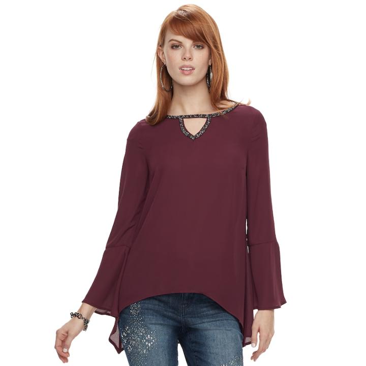 Women's Juicy Couture Cut-out Bell Sleeve Top, Size: Xs, Purple