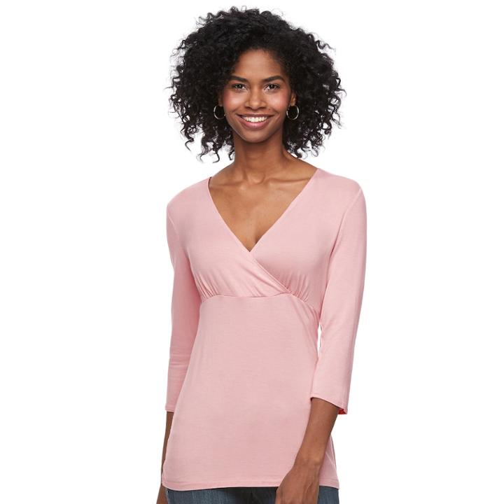 Maternity A:glow Surplice Nursing Tee, Women's, Size: L-mat, Light Pink