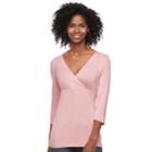 Maternity A:glow Surplice Nursing Tee, Women's, Size: L-mat, Light Pink