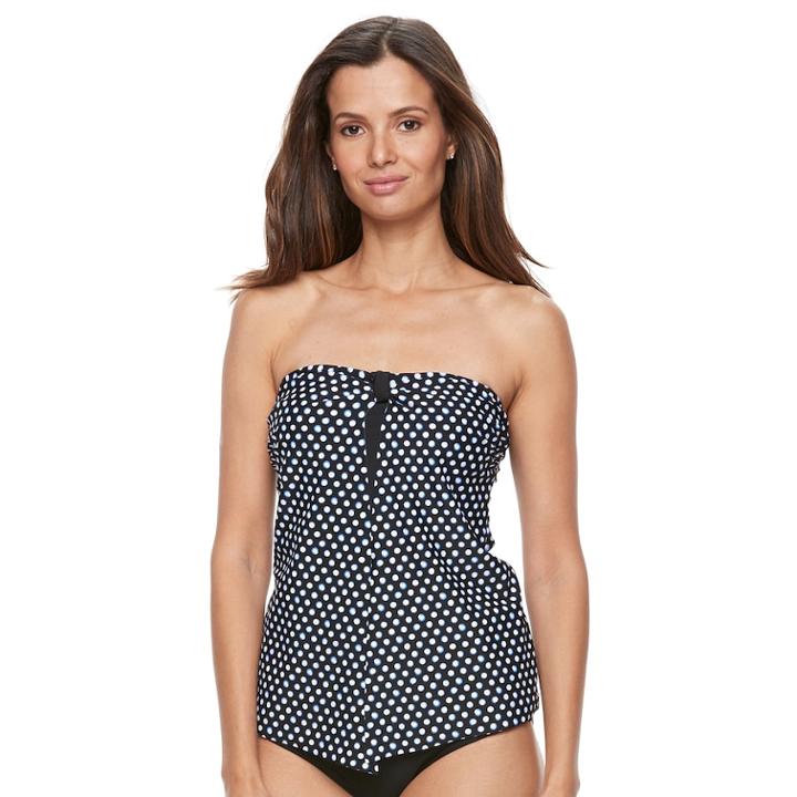 Women's Croft & Barrow&reg; Flyaway Bandeaukini Top, Size: 16, Black