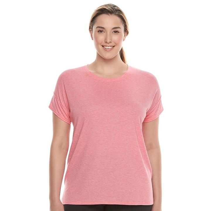 Plus Size Tek Gear&reg; Crewneck Jersey Tee, Women's, Size: 3xl, Brt Pink