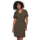 Women's Apt. 9&reg; Faux-wrap Dress, Size: Medium, Green