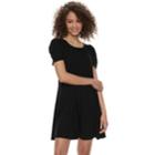 Juniors' Love, Fire Ruched Sleeve Ribbed Swing Dress, Teens, Size: Xl, Black