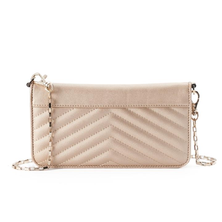 Apt. 9&reg; Nina Quilted Chevron Crossbody Wallet, Women's, Lt Beige