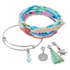 Mudd&reg; Turtle, Tassel, Medallion & Bead Charm Bracelet Set, Girl's, Multicolor