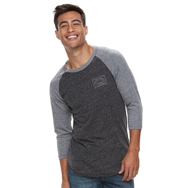 Men's Vans Applicator Raglan Tee, Size: Xl, Black