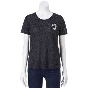 Juniors' Fifth Sun Grl Pwr Graphic Tee, Girl's, Size: Small, Black