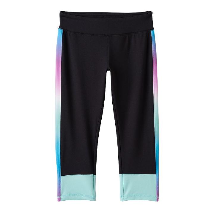 Girls Plus Size So&reg; Colorblock Yoga Capri Pants, Girl's, Size: 12 1/2, Turquoise/blue (turq/aqua)