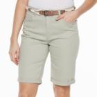 Women's Gloria Vanderbilt Joslyn Roll-up Bermuda Shorts, Size: 10, Lt Green