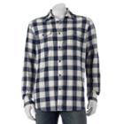 Big & Tall Sonoma Goods For Life&trade; Classic-fit Plaid Button-down Shirt, Men's, Size: L Tall, Dark Blue