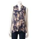 Women's Rock & Republic&reg; Tie-dye High Low Shirt, Size: Xs, Blue