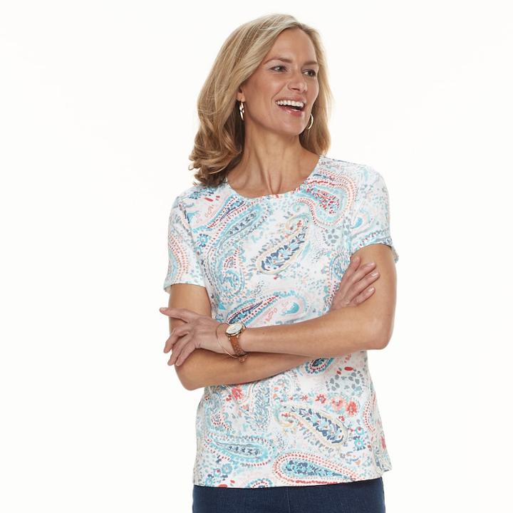 Women's Croft & Barrow&reg; Essential Classic Crewneck Tee, Size: Small, Light Blue