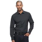 Men's Apt. 9&reg; Premier Flex Slim-fit Stretch Button-down Shirt, Size: Large Slim, Black