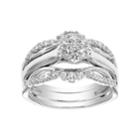 Simply Vera Vera Wang 10k White Gold 1/2 Carat T.w. Diamond Flower Engagement Ring Set, Women's, Size: 6
