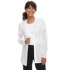 Petite Croft & Barrow&reg; Pointelle Open Front Cardigan, Women's, Size: M Petite, White