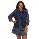 Plus Size Apt. 9&reg; Roll-tab Slubbed Cover-up, Women's, Size: 1xl, Blue