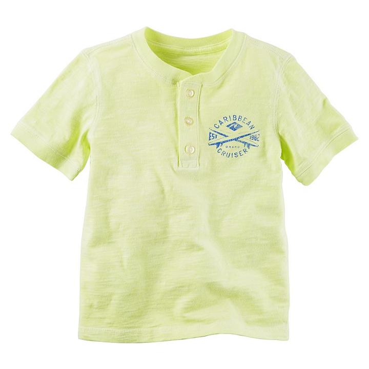 Boys 4-8 Carter's Chest Graphic Henley Tee, Boy's, Size: 6, Yellow