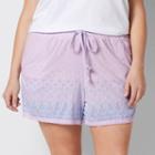Plus Size Sonoma Goods For Life&trade; Pajamas: Paisley Dreams Crochet Trim Shorts, Women's, Size: 1xl, Brt Purple
