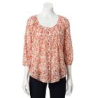 Sonoma Goods For Life&trade; Pintuck Peasant Top Set - Women's, Size: Small, Lt Orange