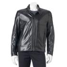 Men's Andrew Marc Faux-leather Moto Jacket, Size: Large, Black