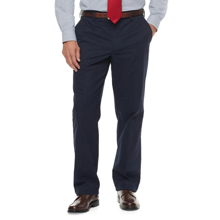 Men's Croft & Barrow&reg; Classic-fit Stretch Flannel-lined Chino Pants, Size: 40x32, Blue (navy)