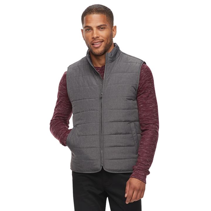 Men's Marc Anthony Slim-fit Lightweight Puffer Vest, Size: Small, Grey