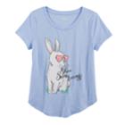 Girls 7-16 & Plus Size So&reg; Curve Hem Shiny Graphic Tee, Size: 14, Light Blue
