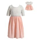 Girls 4-14 Dollie & Me Leopard Print Dress Set, Size: 6, White Oth