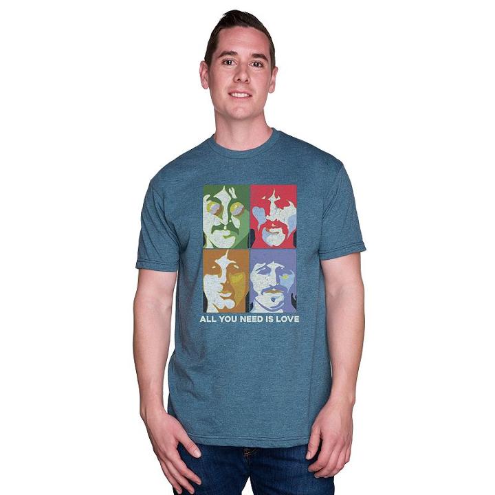 Men's The Beatles All You Need Is Love Tee, Size: Small, Blue (navy)