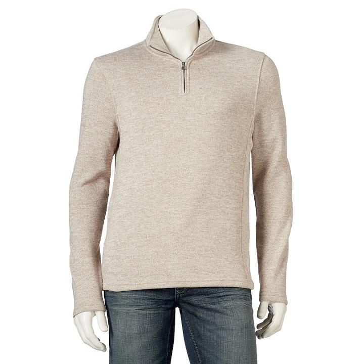 Big & Tall Urban Pipeline&reg; Solid Fleece Quarter-zip Sweater, Men's, Size: 3xl Tall, Grey