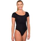 Women's Danskin Short Sleeve Dance Leotard, Size: Medium, Black