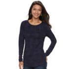 Women's Apt. 9&reg; Essential Crewneck Tee, Size: Small, Dark Blue