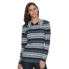 Women's Woolrich Spring Mile Tribal Striped Top, Size: Xl, Med Grey