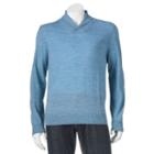 Men's Apt. 9&reg; Modern-fit Marled Merino Shawl-collar Sweater, Size: Xl, Med Blue