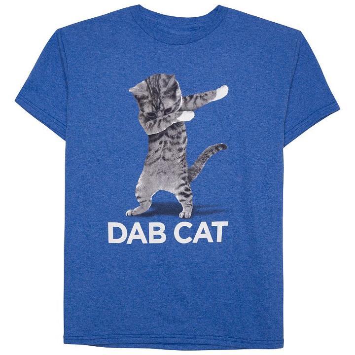 Boys 8-20 Dab Cat Tee, Boy's, Size: Xl, Blue Other